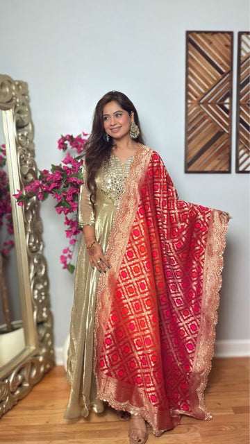 Kanchita Banarasi Bandhani Dupatta