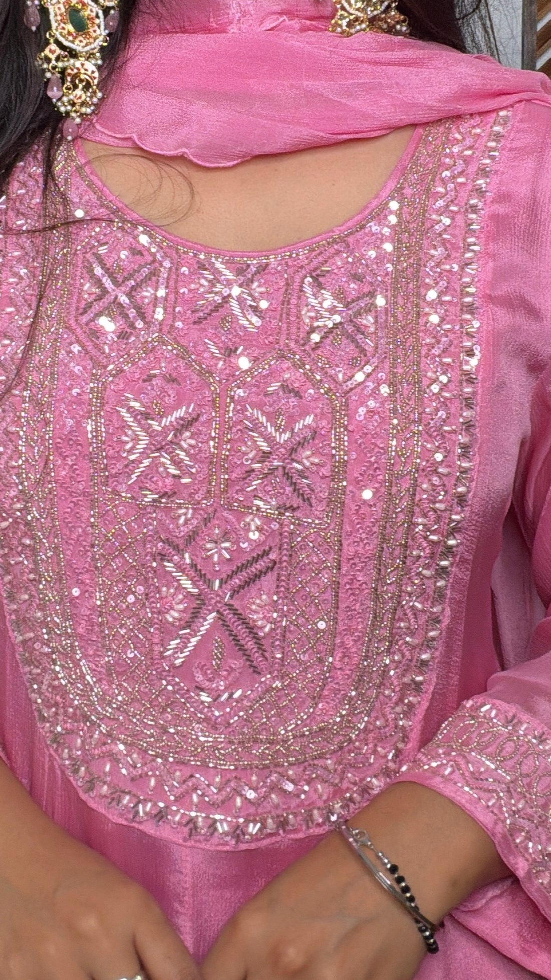 Roselle Chinon Silk Short Anarkali Suit