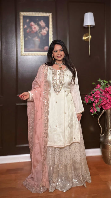 AAVRINA-Pure Silk Skirt Set