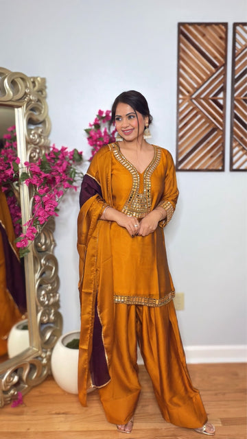 Zarehva Mirror Work Farshi Suit Set