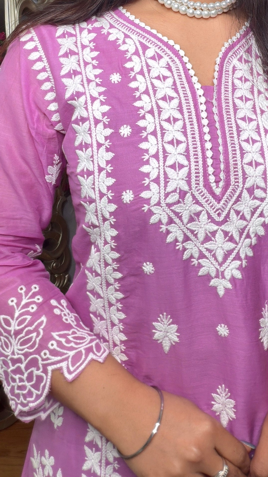 Zyvella Lavender Cotton Palazzo Set