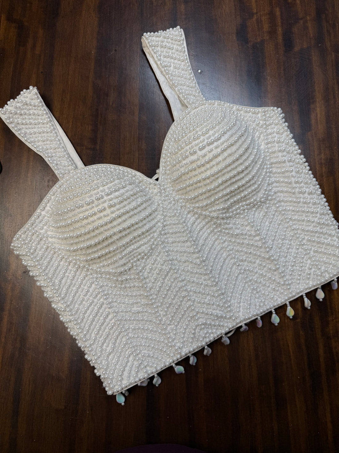 Zyella Handbeaded Pearl Blouse