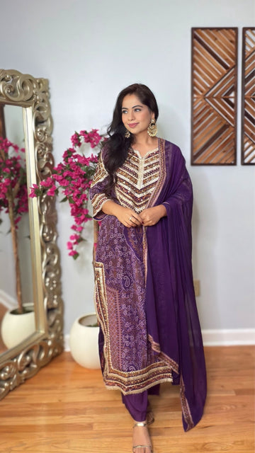 Koyna Crepe Silk Bandhani Suit