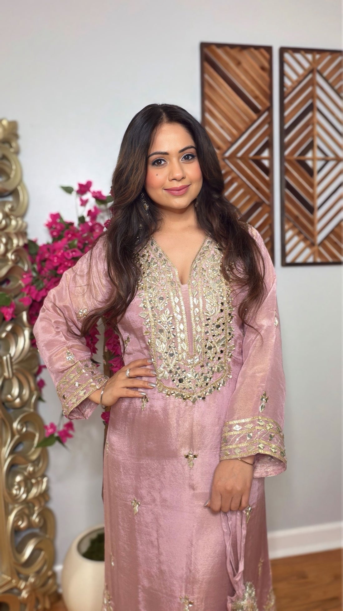 Roselle Blush Sheen Kaftan