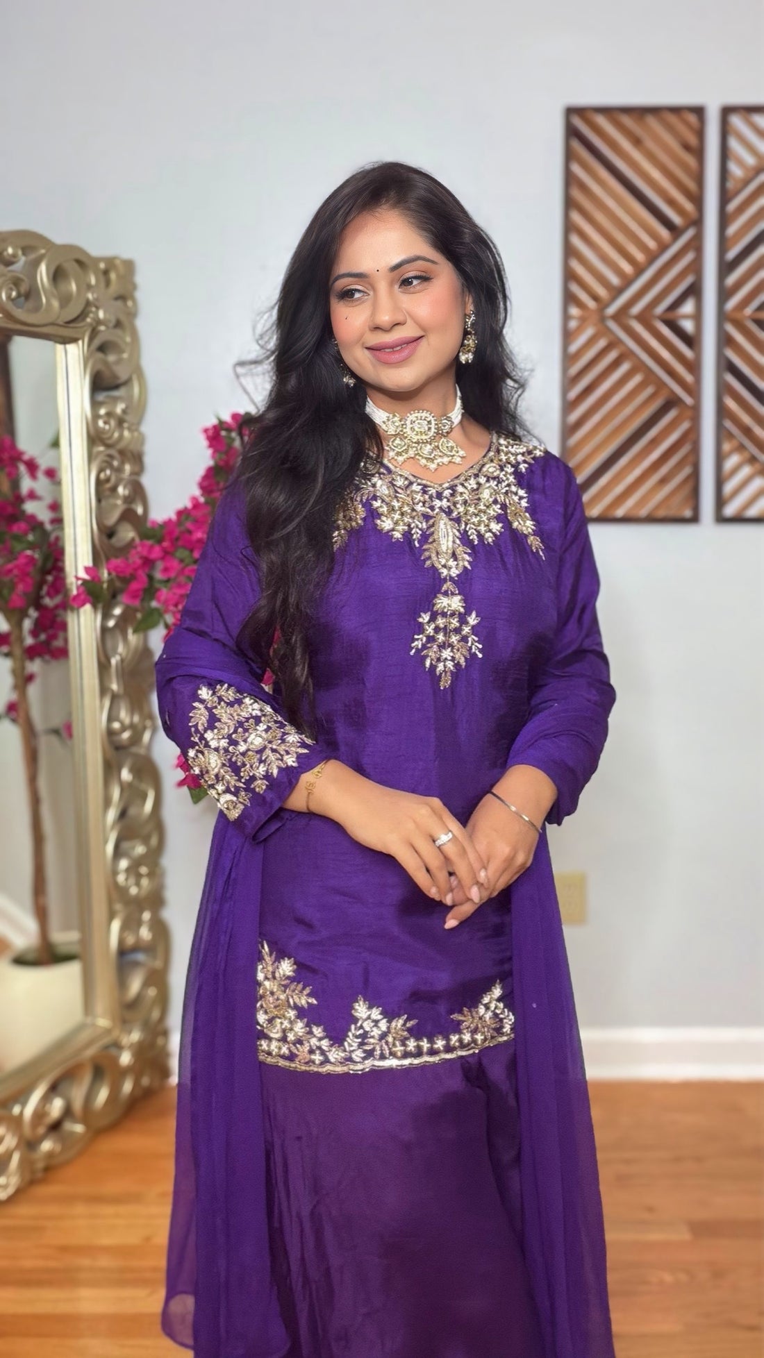 Riddhima Dola Silk Palazzo Suit