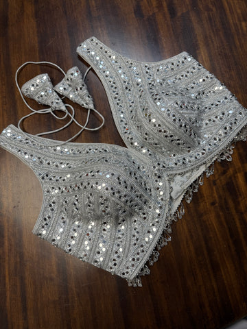 Zivara Silver Mirror Blouse