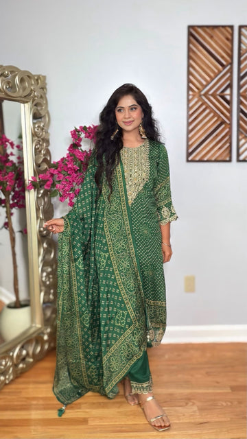 Zehna Chinon Silk Festive Suit