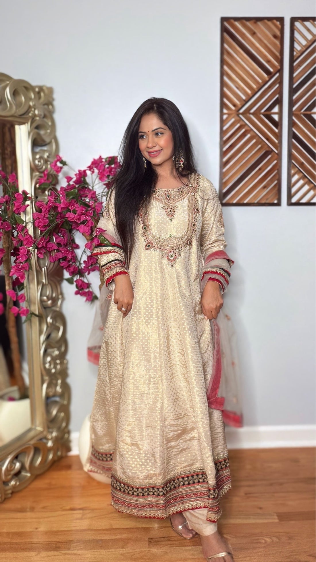 Aarambh Ivory Banarasi Anarkali Suit