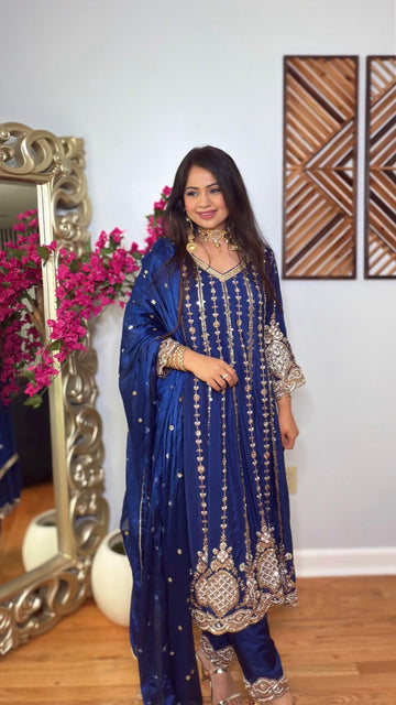Zarevia Midnight Anarkali Suit Set