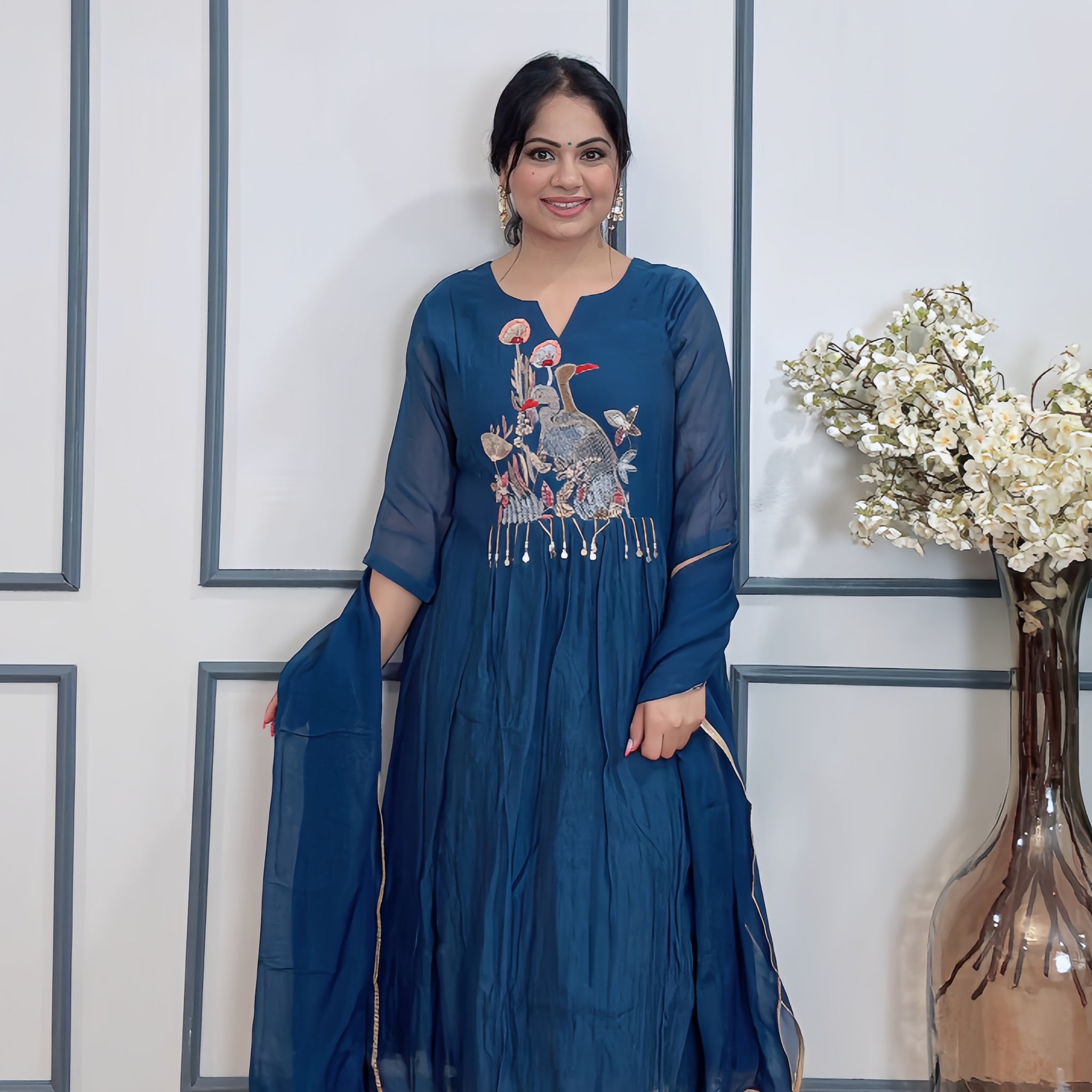 Kiara Mulmul Chanderi suit