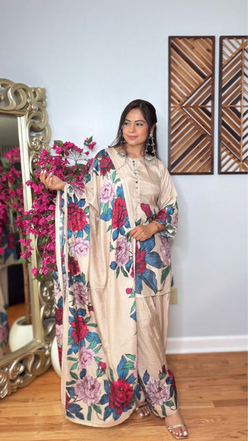 Meharveen Muslin Silk Farshi Suit