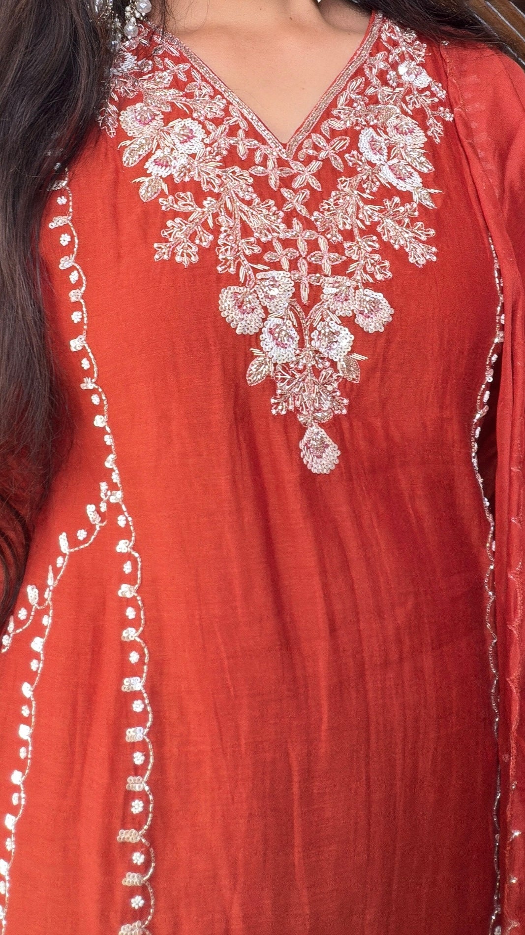 Mehira Banaras Mulmul Chanderi A-Line Suit