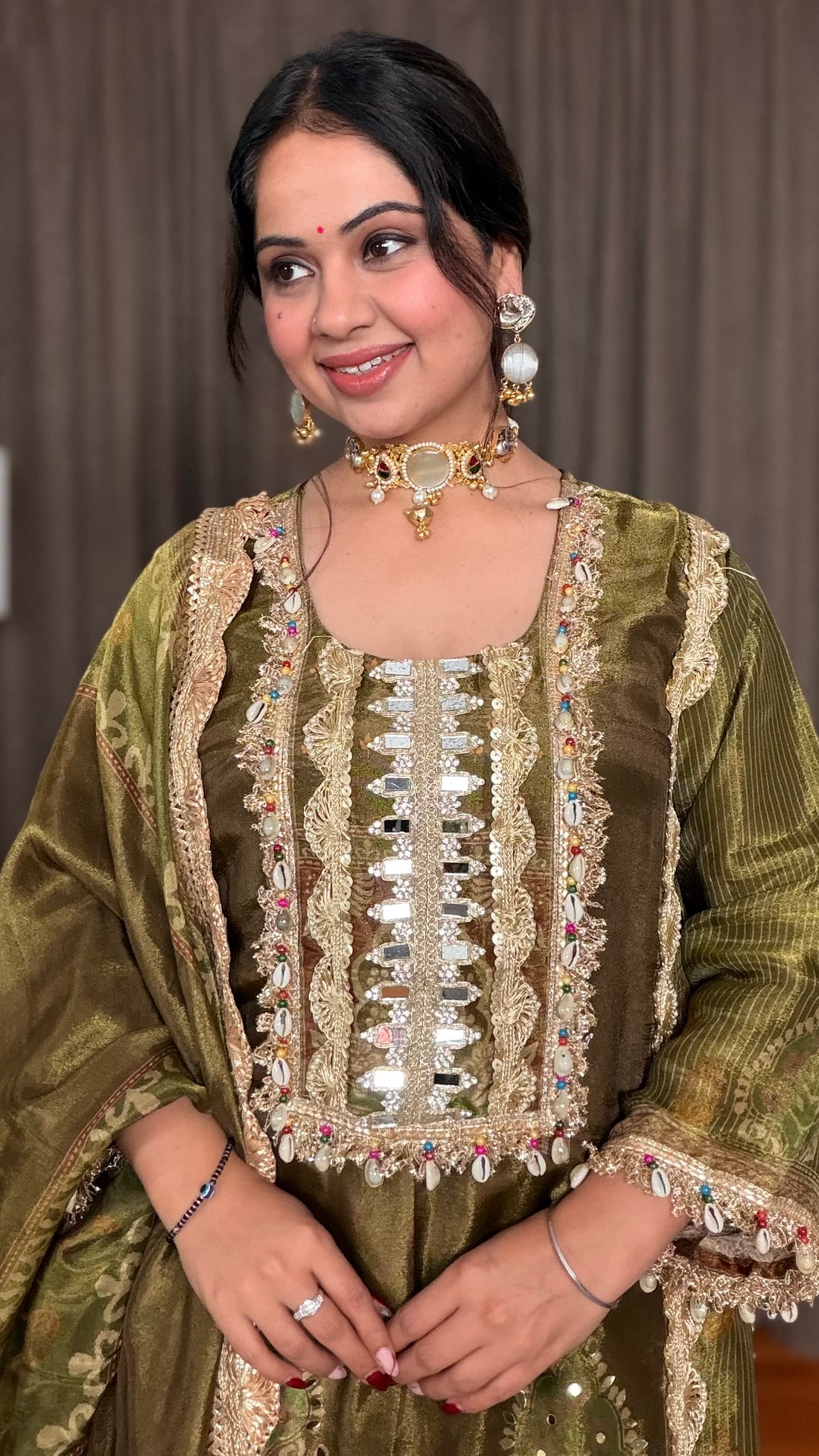 Olive Radiance Straight Suit