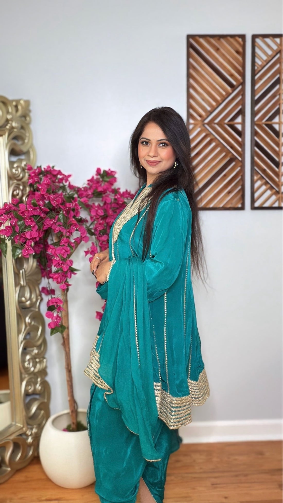 Aqua Noor – Crepe Silk Tulip Pant Set