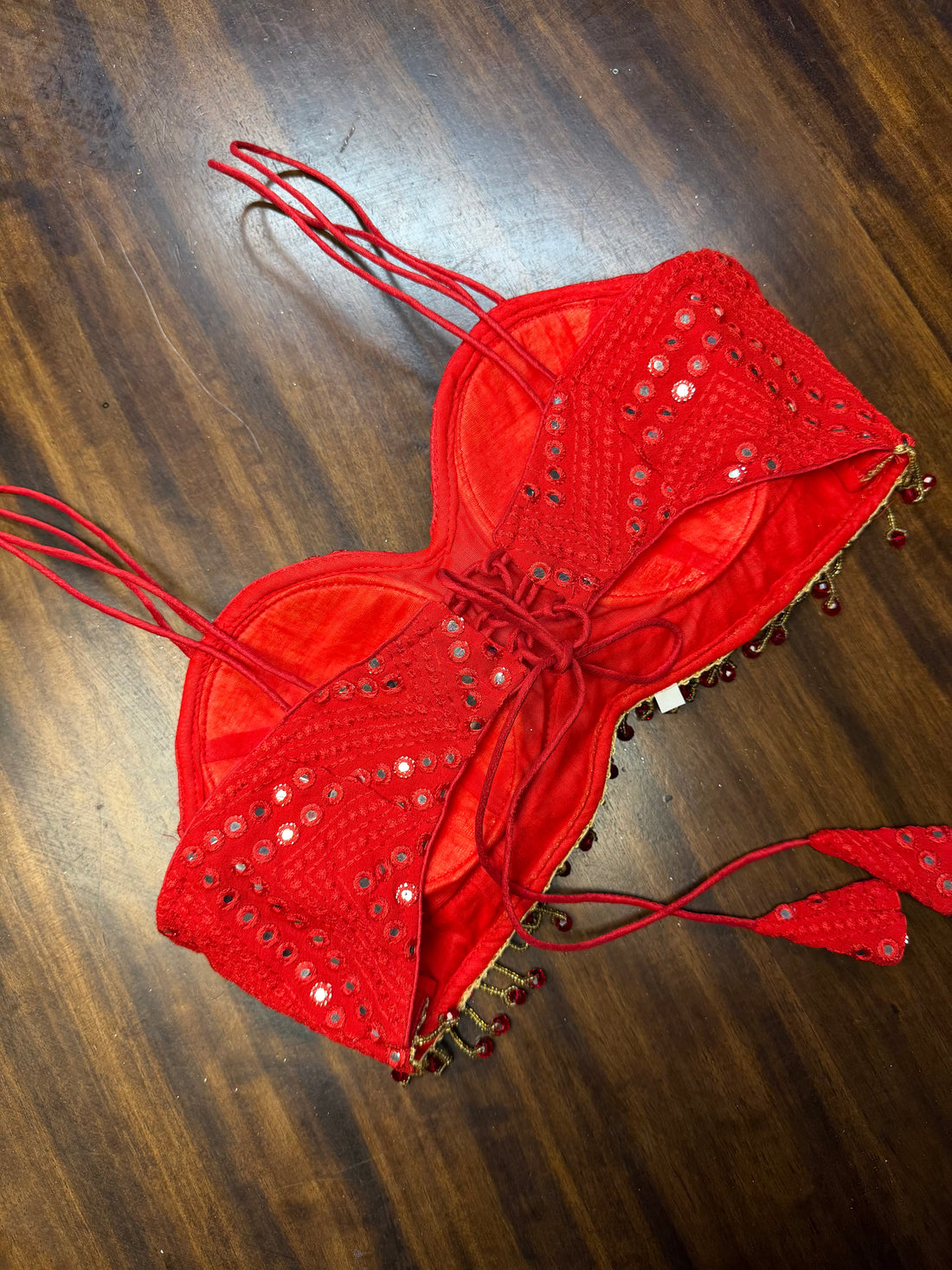 Riyana Red Sequins Blouse