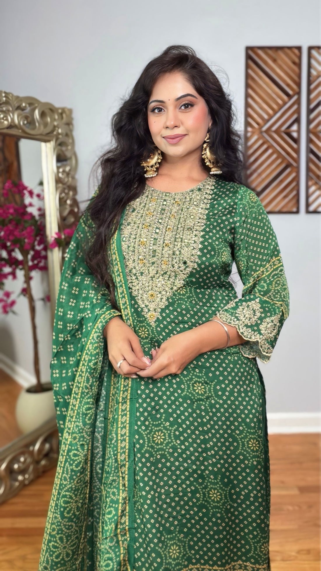 Zehna Chinon Silk Festive Suit