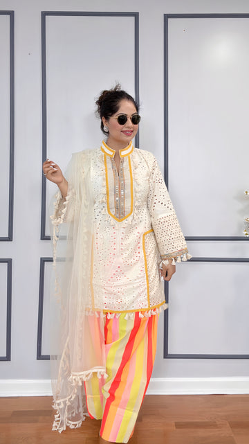 Schiffli Farshi Salwar suit