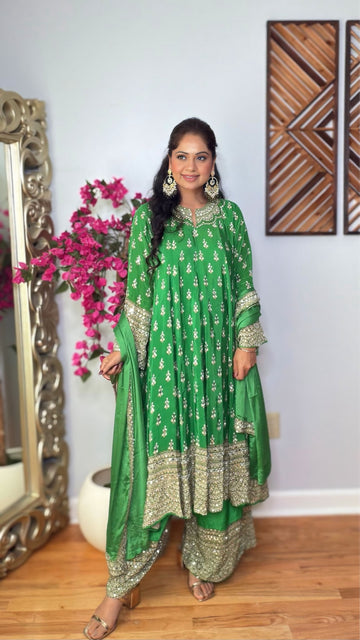 Avyanna Mirror Choga Palazzo Set