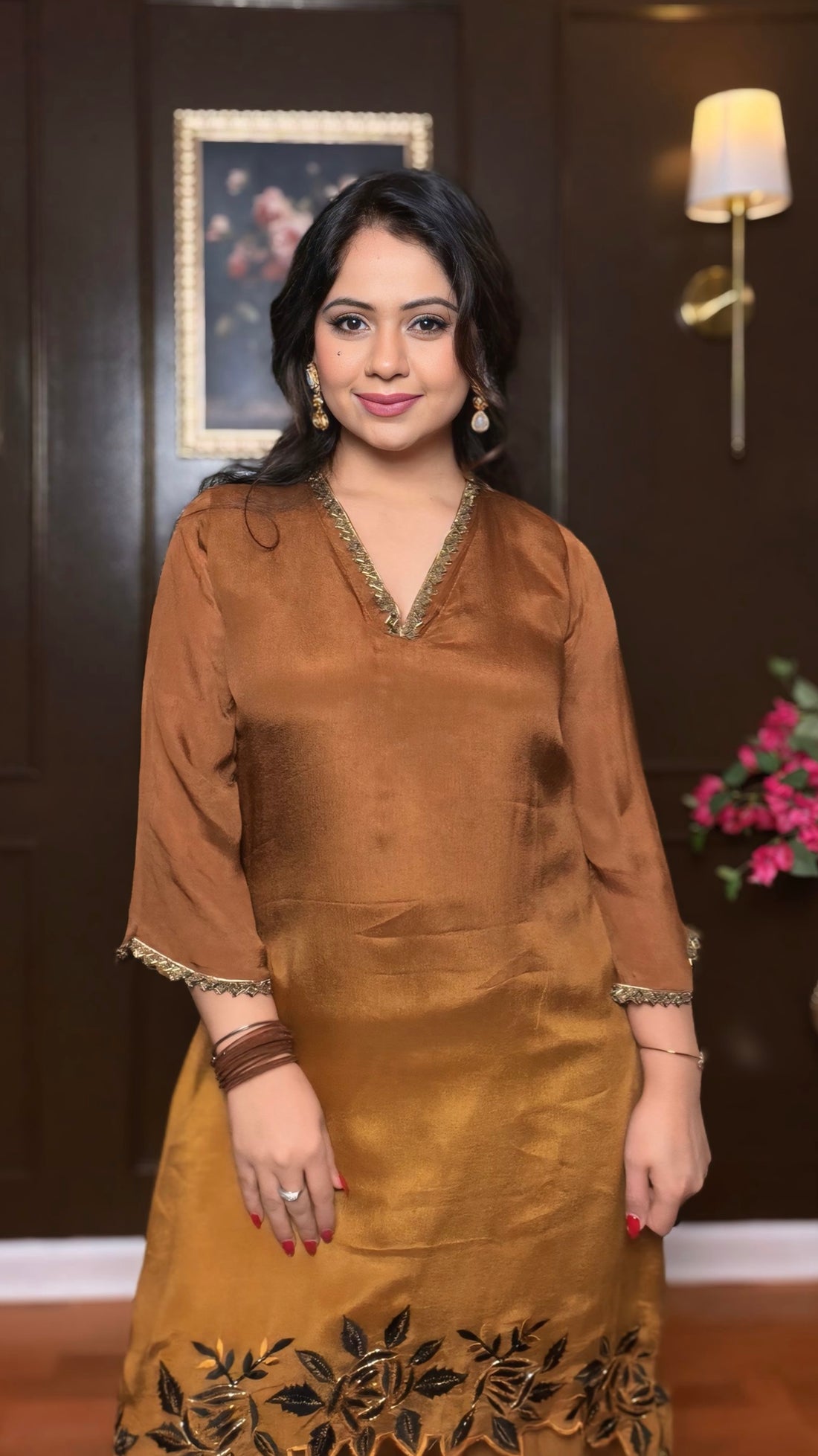 Kivra – Chinon silk pearl embroidered cord set