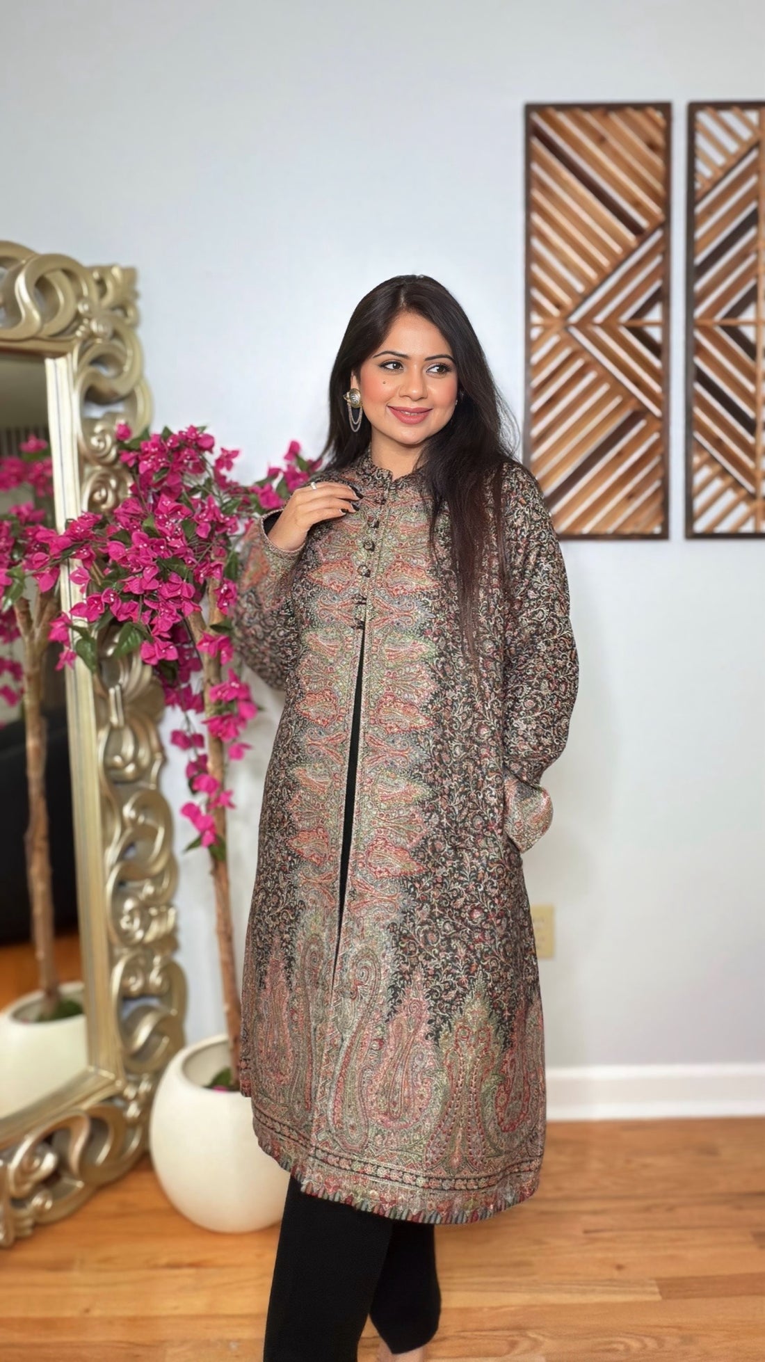 Zaarin – Jamawar Pashmina Coat Suit