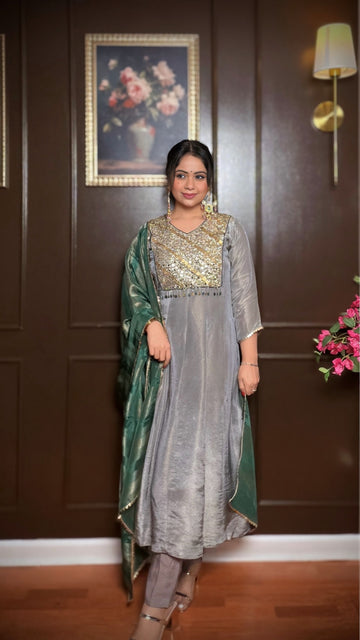 Zeya – Grey A-line Anarkali