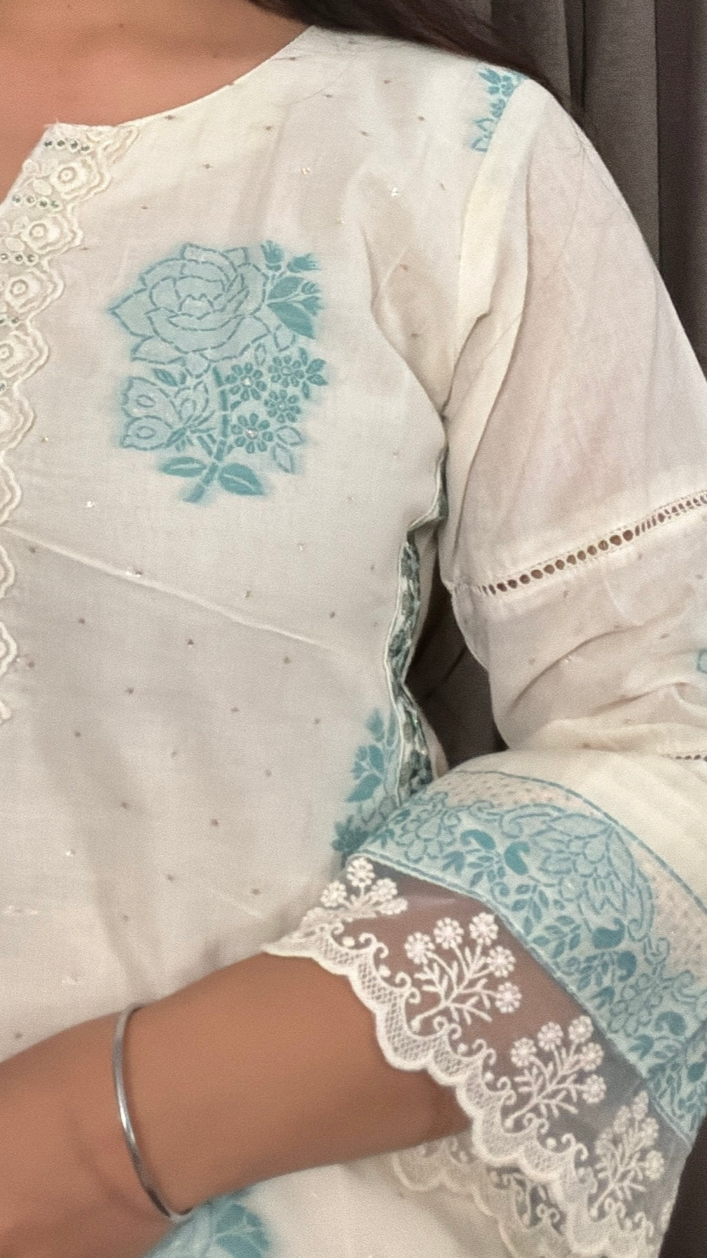 Ameira – Ivory Cotton Embroidered Cord Set