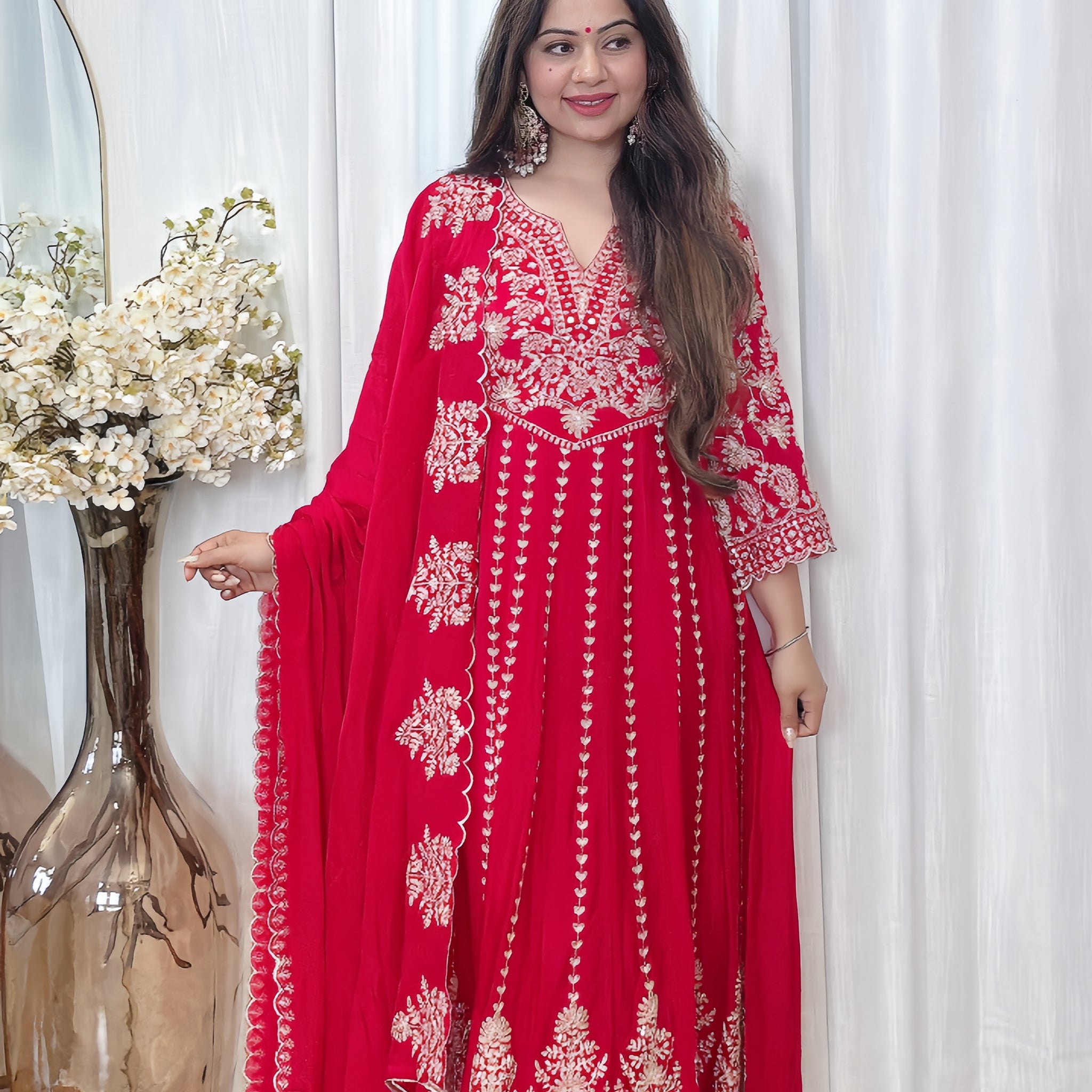 Zari Noor – Chinon Silk Anarkali Set