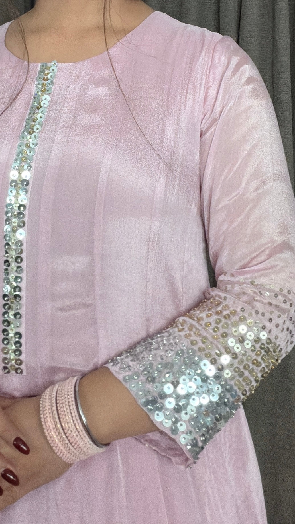 Noor Gulabi – Chinon Anarkali Set