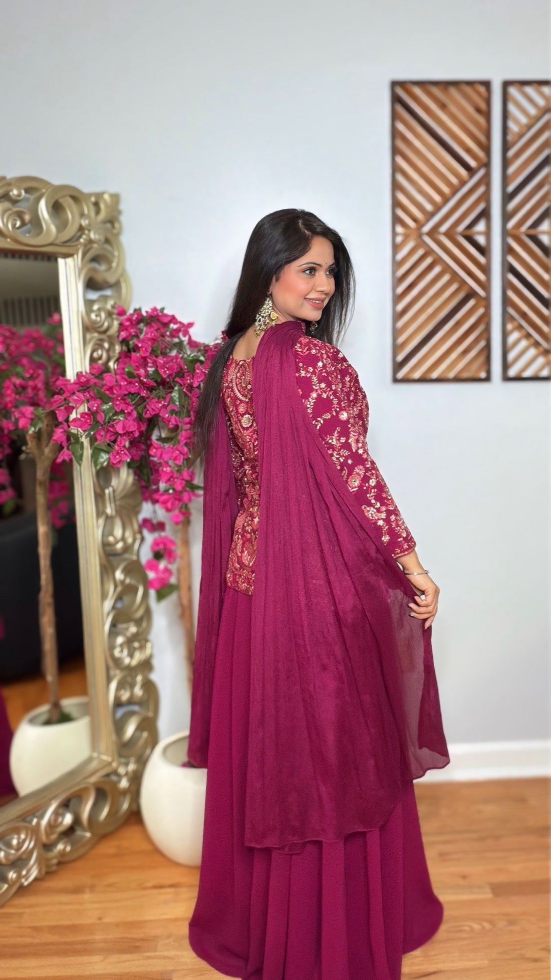Mehrzadi – Embroidered Georgette Palazzo Set