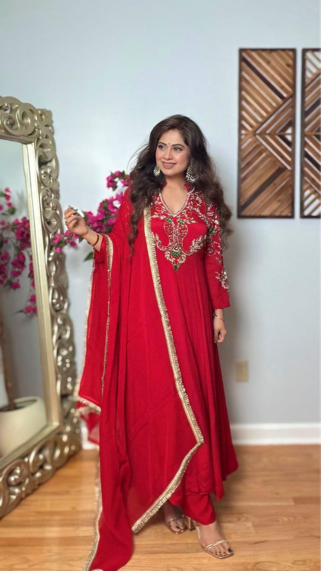 Yashvi Chinon Silk Anarkali Suit