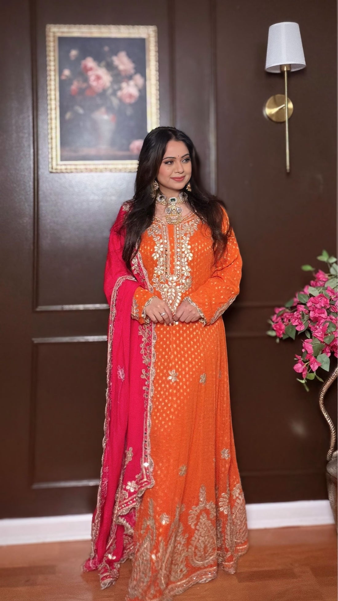RANGVIRA- Viscose Georgette Banarasi Butti Anarkali Suit