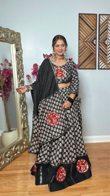 Aarunya Ajrak Cotton Chaniya Choli