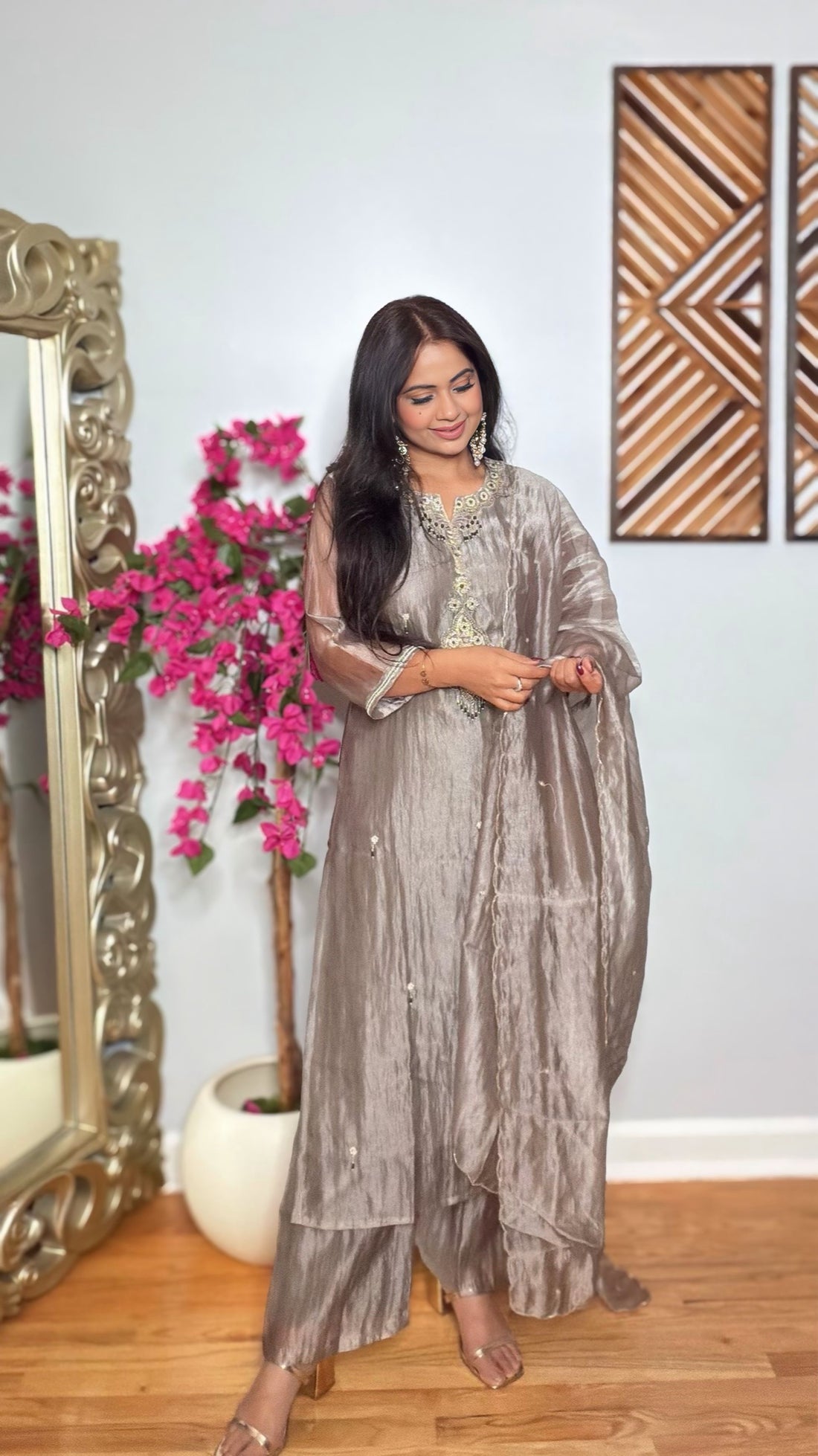 Urvi Salsa Tissue Palazzo Suit