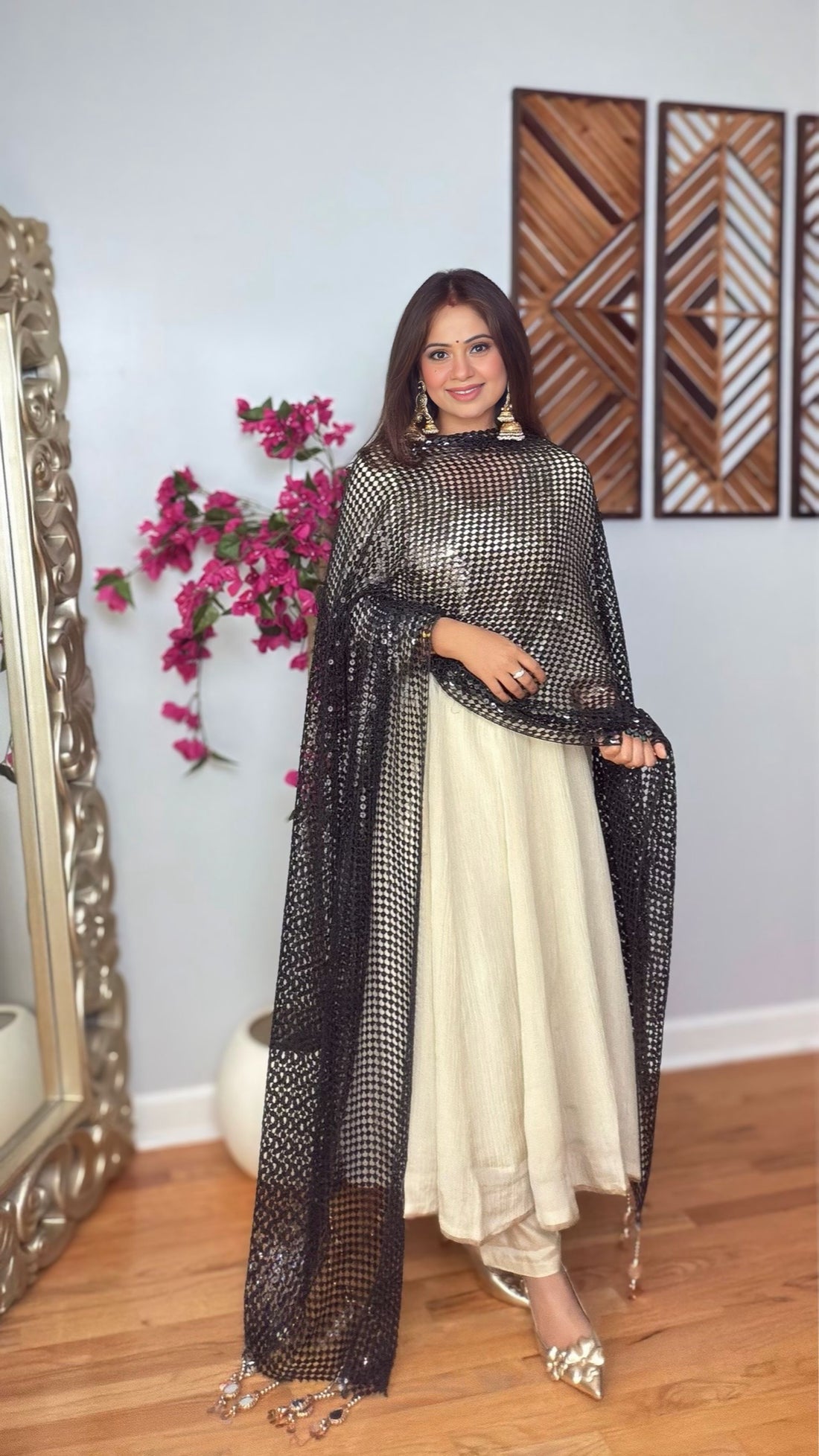 Tara Sequin Net Dupatta