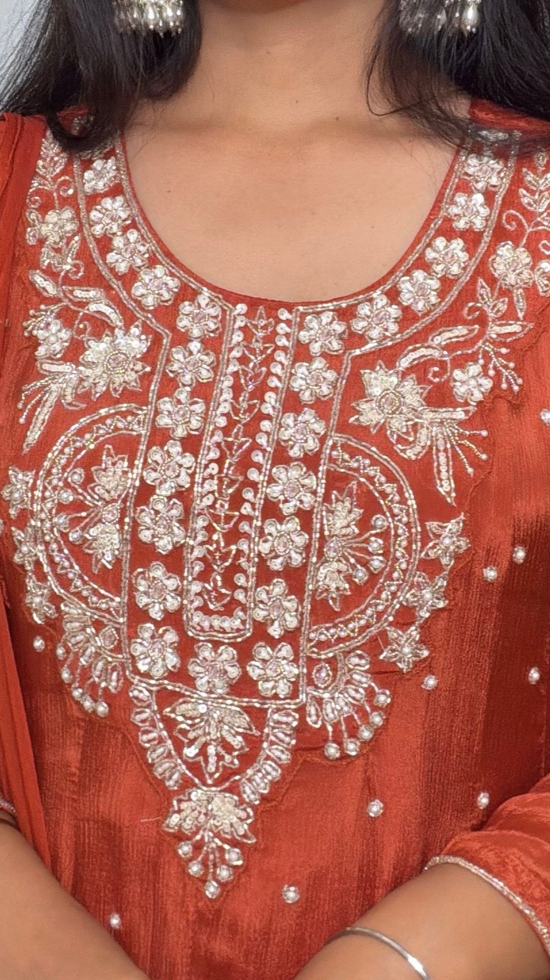 Aariz Chinon Silk Anarkali Suit