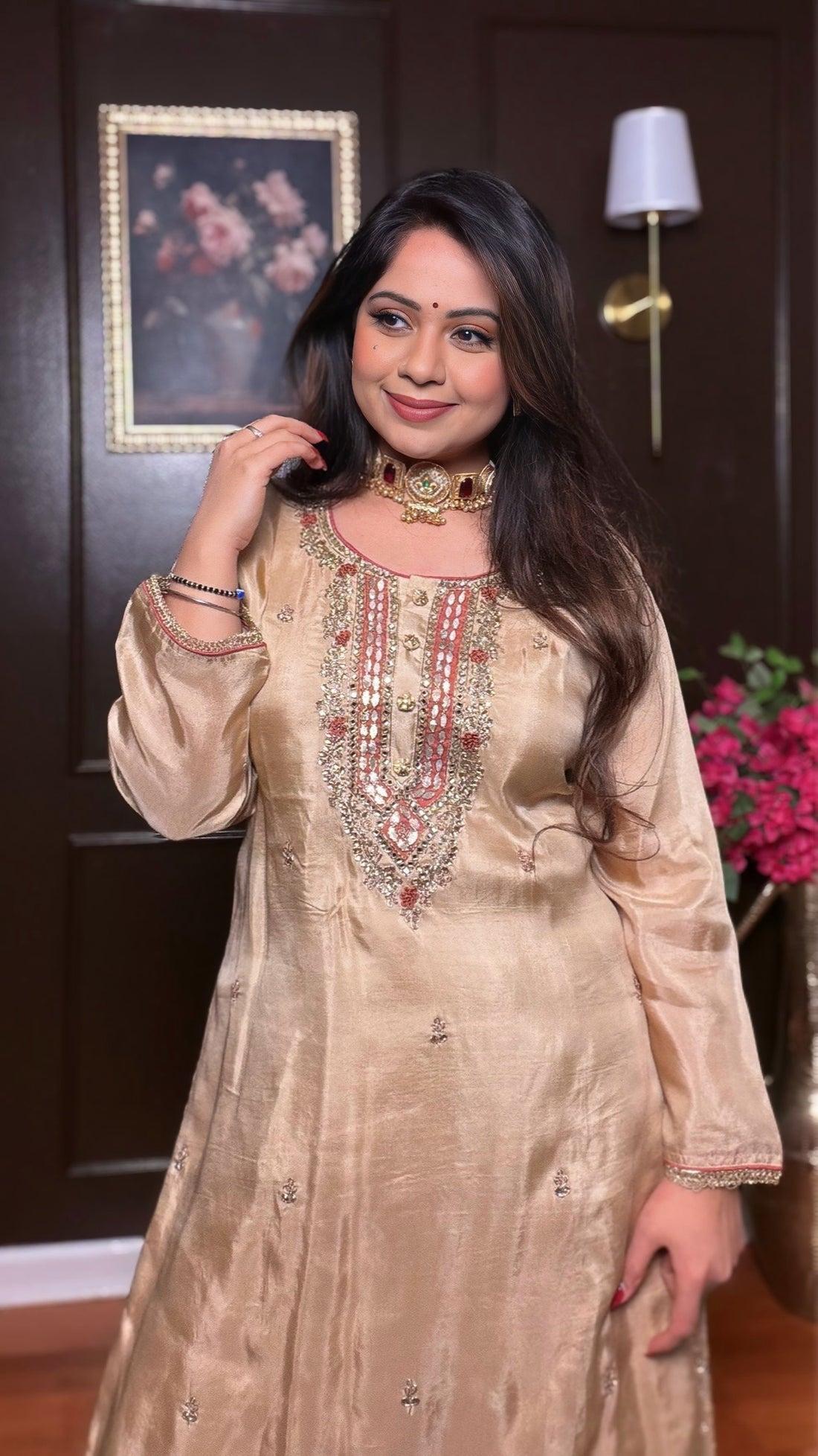 SAIRYA-Pure Silk Embellished Skirt Suit Set