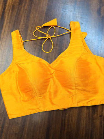 Tivra Yellow Raw Silk Blouse