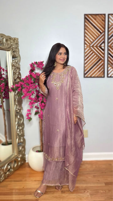 Ishrat Salsa Tissue Palazzo Suit