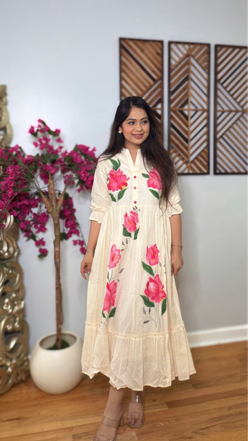 Rosyra Floral Cotton Midi Dress