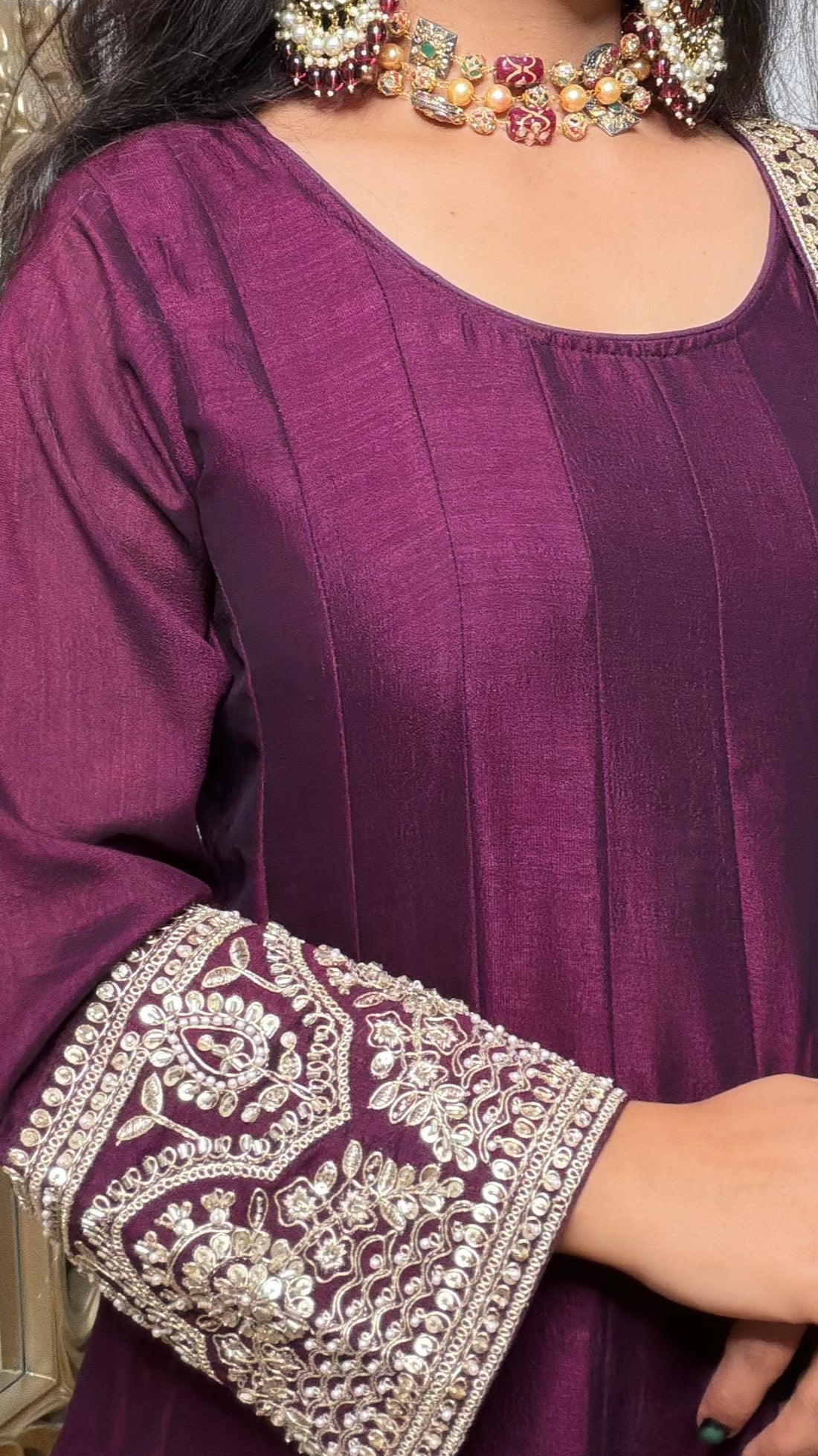 Aarna Dola Silk Gown With Dupatta