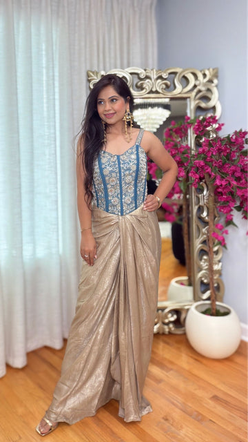 Zayelle Embroidered Corset Drape Set