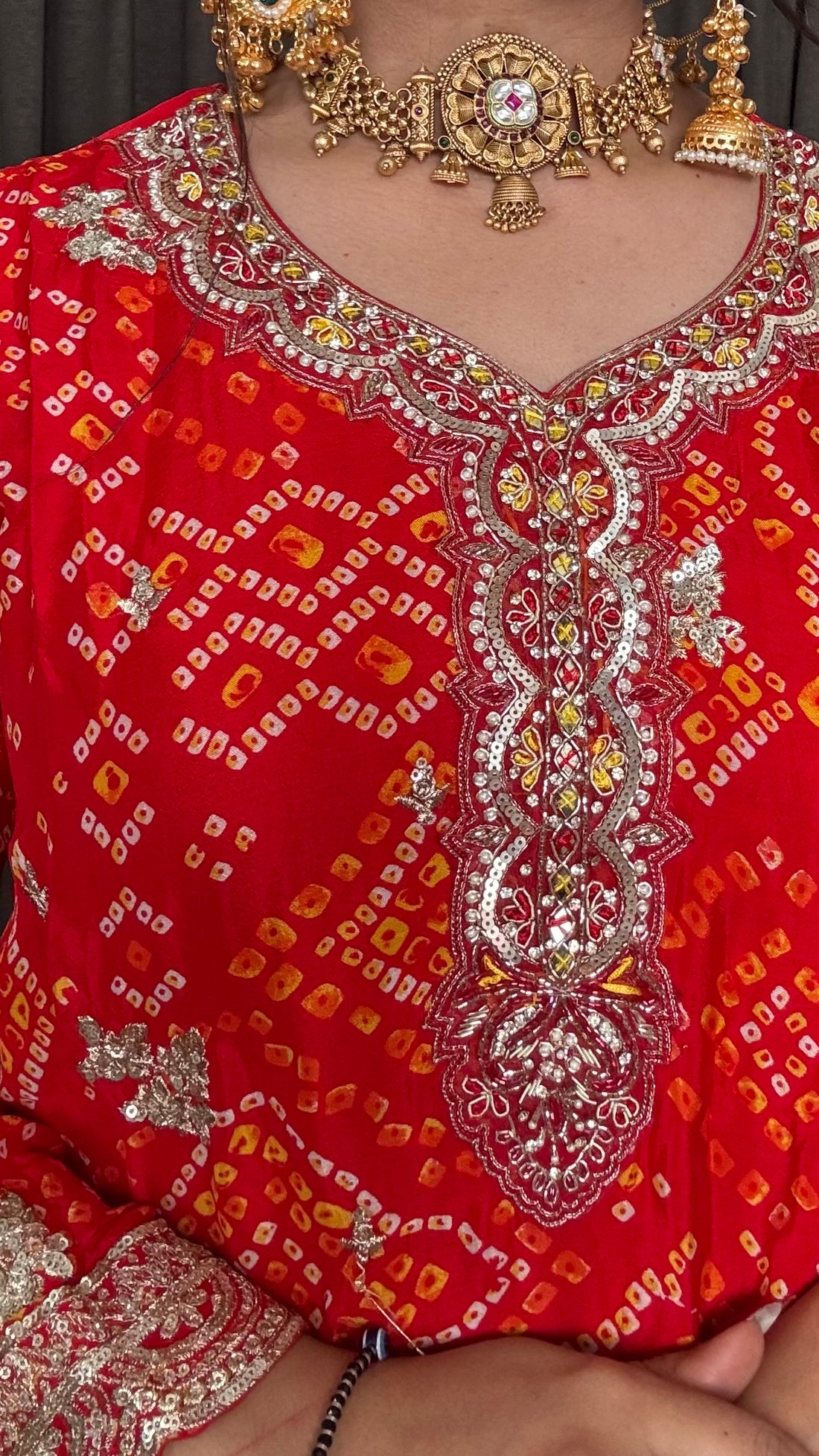 Ridhima – Red Bandhani Gharara Suit