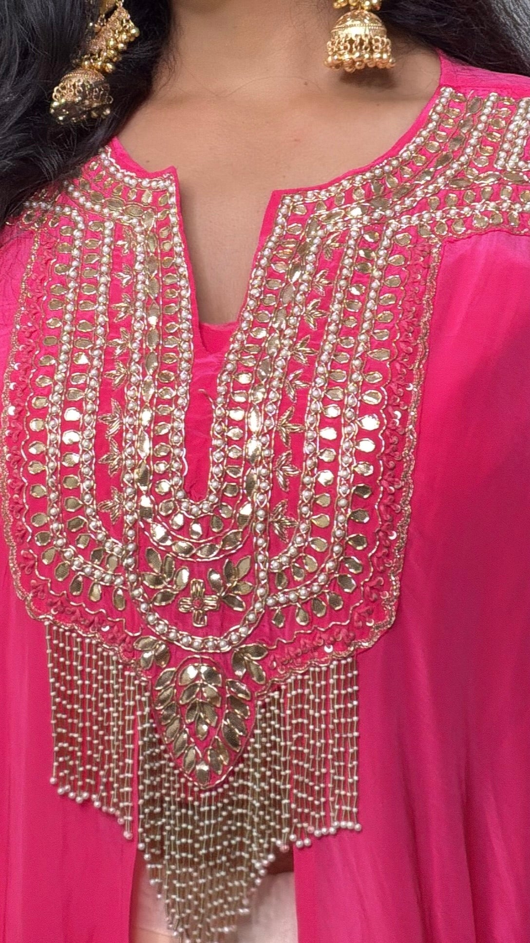 Vrishti Crepe Silk Kaftan Skirt Set