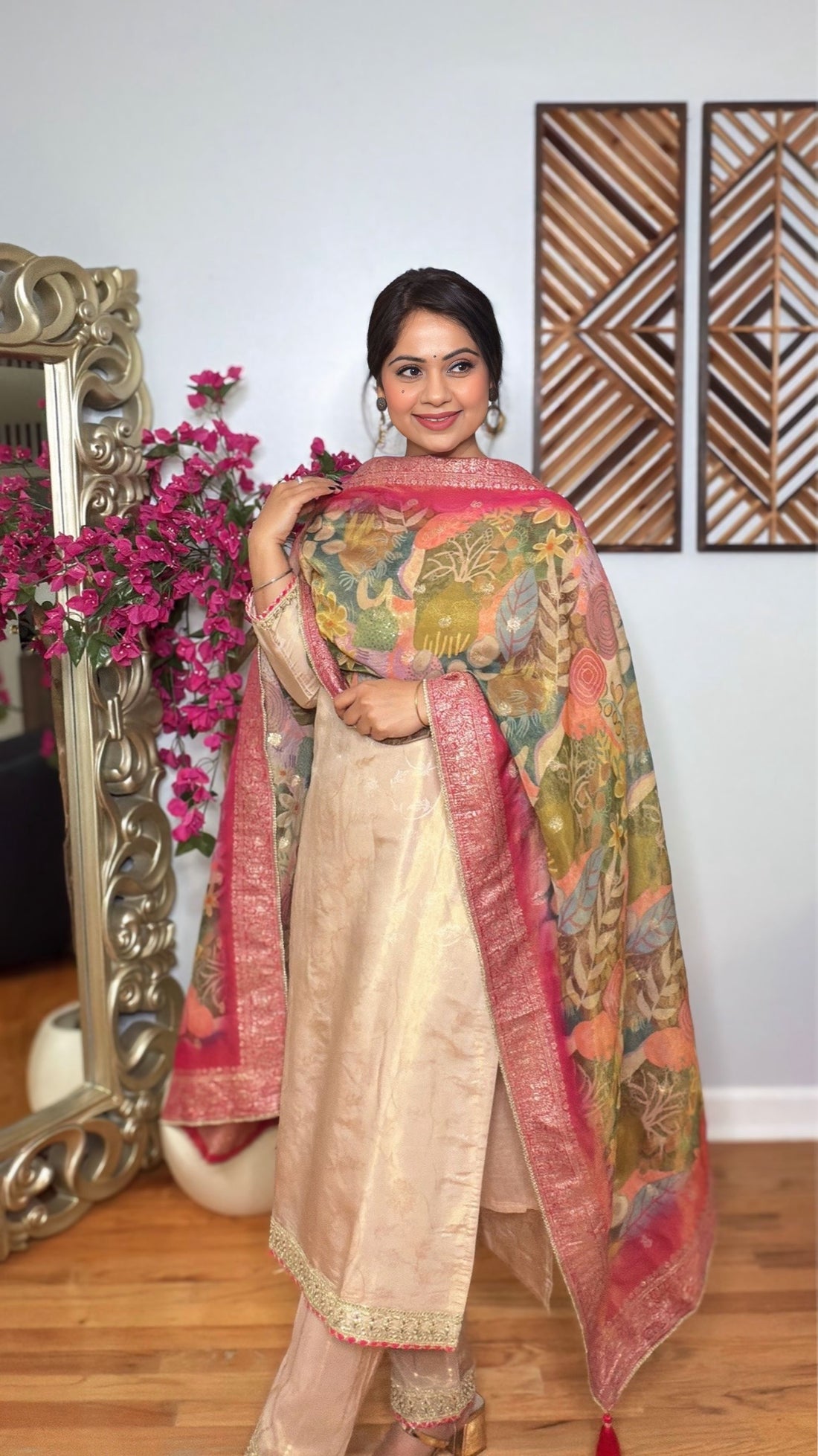 Blush Weave Jacquard Suit Set