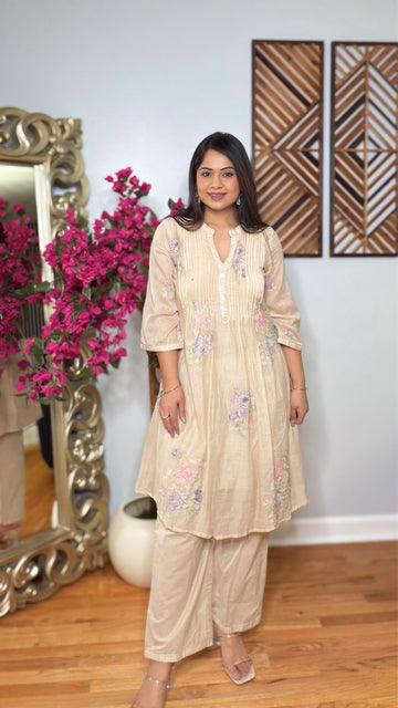 Ivarya – Ivory Mulmul cotton Kurta Set