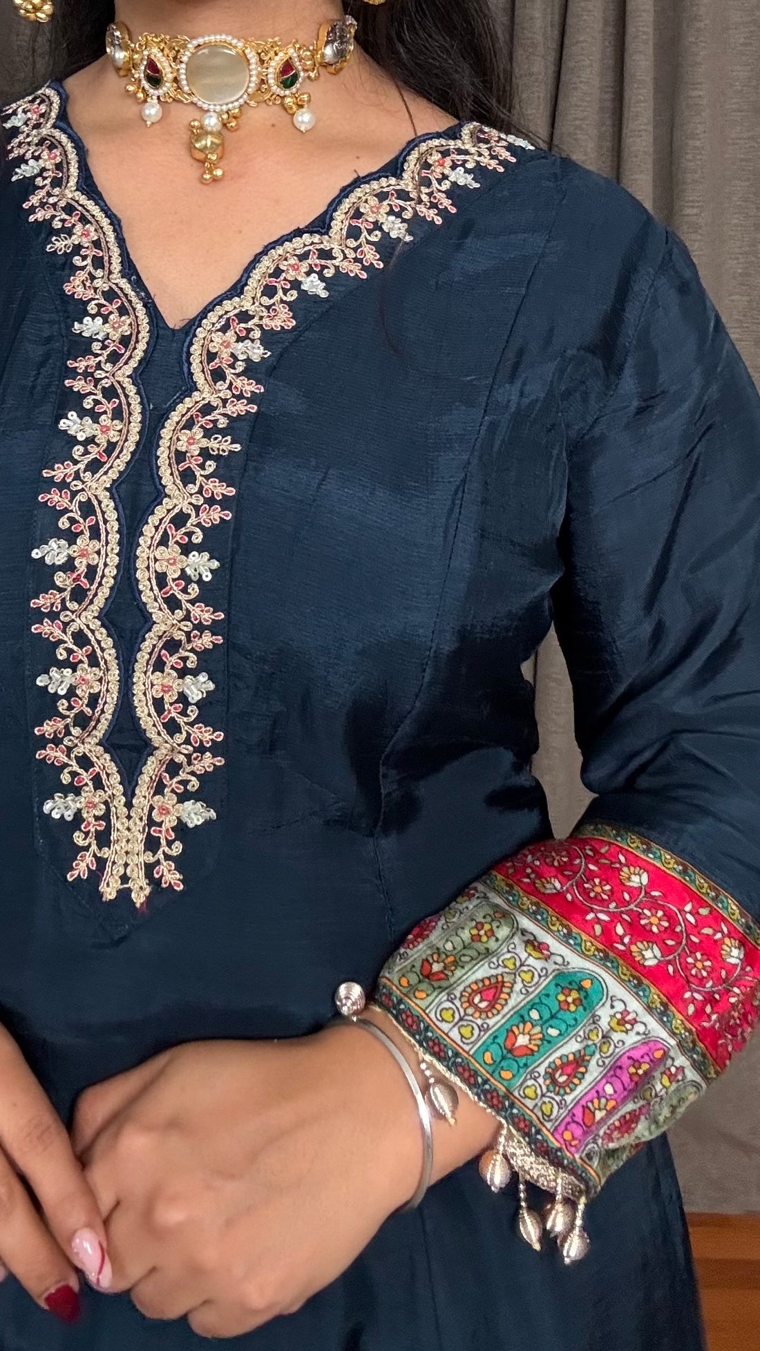 Nayra – Blue Digital Print Anarkali Suit