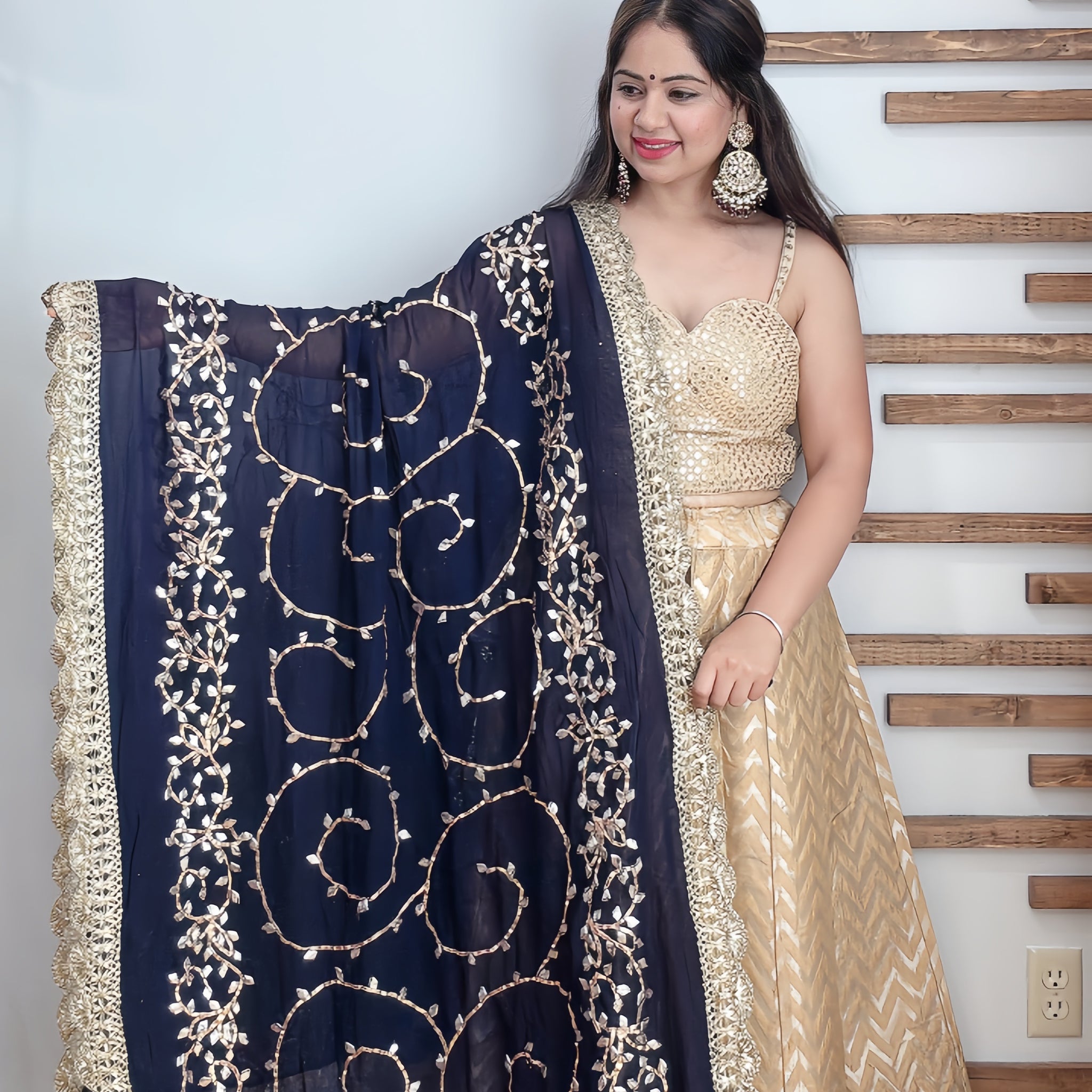 Regal Glow – Gotta Patti Georgette Dupatta