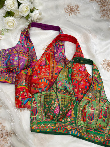 Aahana Dola Silk Halter Blouse