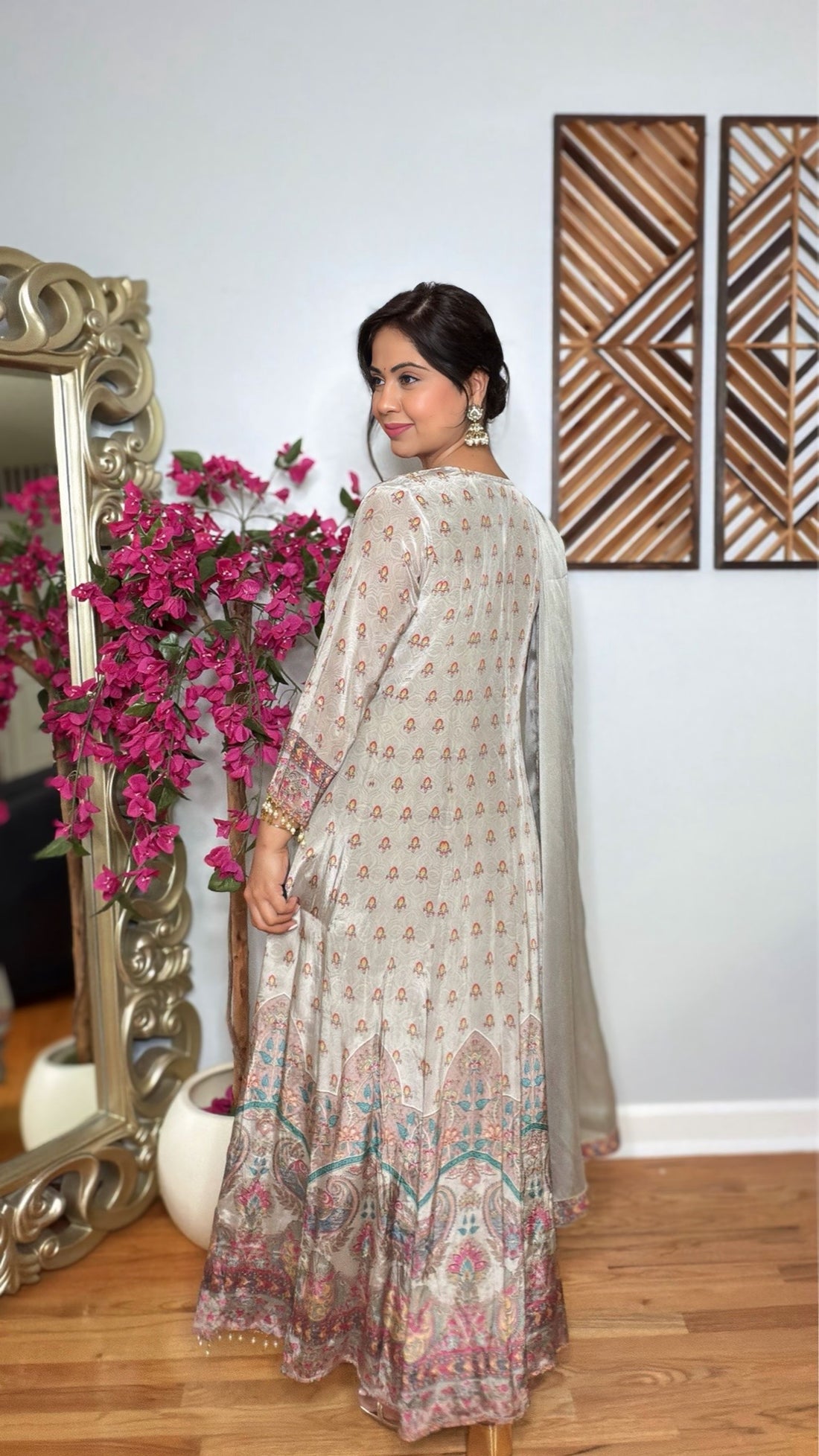 Zarevia Crepe Silk Anarkali Suit Set