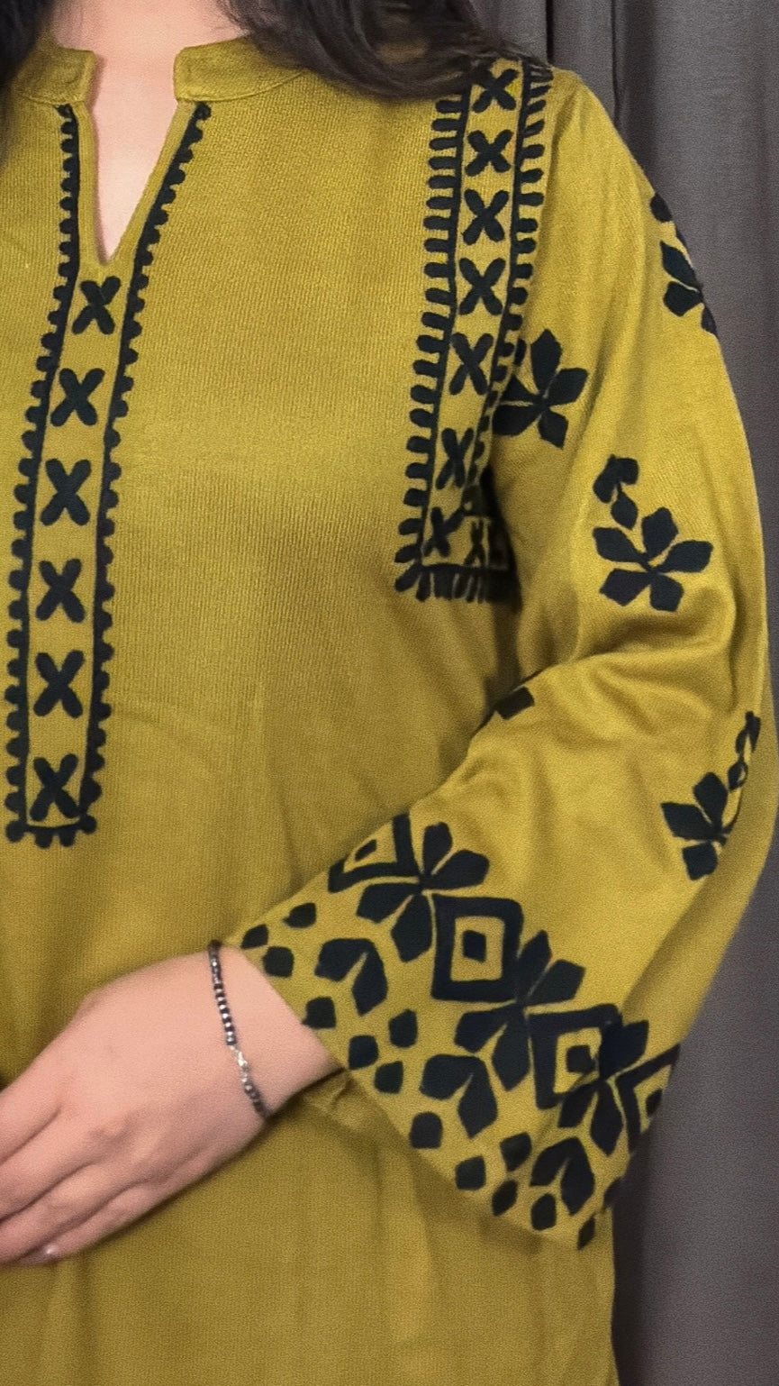 Mira Moss – Woolen Embroidered Cord Set